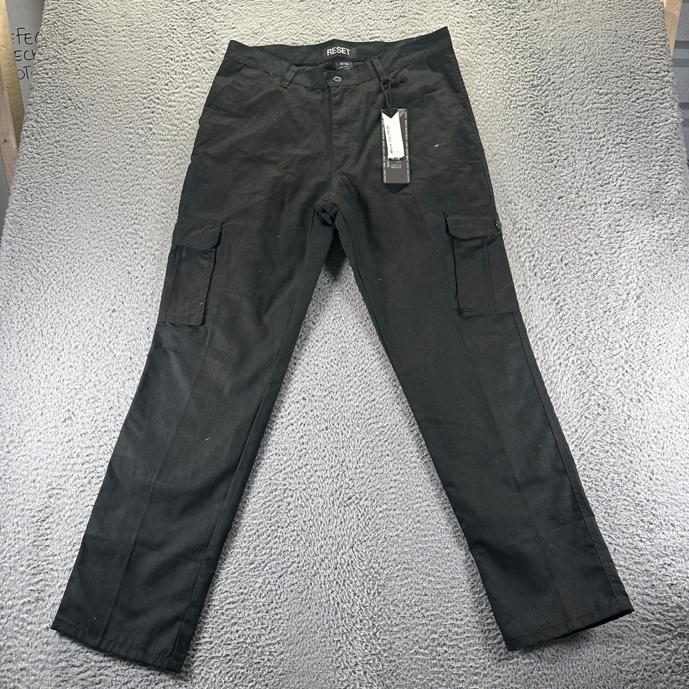 Reset Pant Men 36x32 Black Cotton Cargo Straight Leg Travel Utility Workwear
